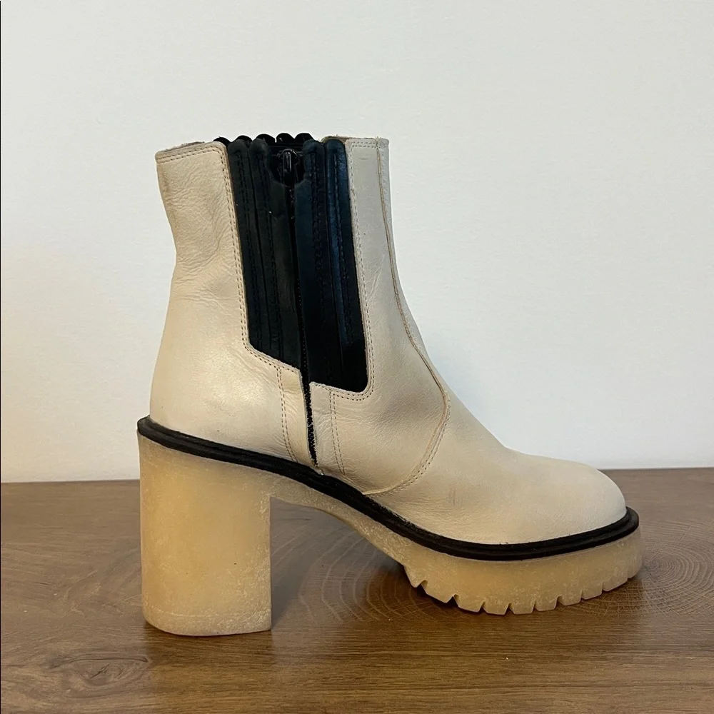 Free People James Chelsea Boot White Leather EU 36 US 6